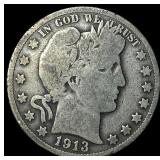 1913 Barber Half Dollar NICELY CIRCULATED