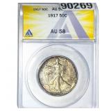 1917 Walking Liberty Half Dollar ANACS AU58