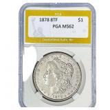 1878 8TF Morgan Silver Dollar PGA MS62