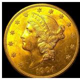 1904-S Liberty Head $20 Gold Double Eagle  UNCIRC