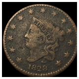 1828 Coronet Head Large Cent NEARLY  UNCIRCULATED