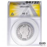 1901-S Barber Half Dollar ANACS AG3