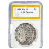 1878 REV 79 Morgan Silver Dollar PGA Genuine