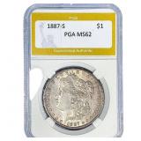 1887-S Morgan Silver Dollar PGA MS62