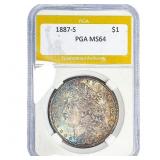 1887-S Morgan Silver Dollar PGA MS64