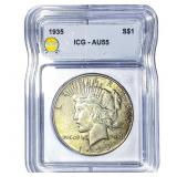 1935 Silver Peace Dollar ICG AU55