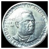 1947-P Silver Half Dollar Booker T. Washington UNC