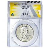 1958 Washington Silver Half Dollar ANACS PF66 PROO