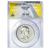 1958 Washington Silver Half Dollar ANACS PF66 PROO