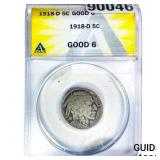 1918-D Buffalo Nickel ANACS G6