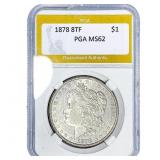 1878 8TF Morgan Silver Dollar PGA MS62
