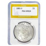 1881-S Morgan Silver Dollar PGA MS64