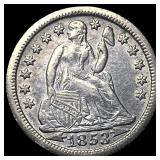 1853 Arrows Seated Liberty Silver Dime  CLOSELY U