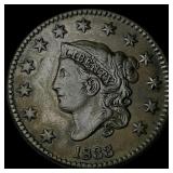 1833 Coronet Head Large Cent NEARLY  UNCIRCULATED