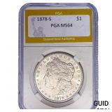 1878-S Morgan Silver Dollar PGA MS64