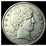 1909 Silver Barber Half Dollar CLOSELY  UNCIRCULA