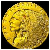 1929 Indian Head Gold $2.50 Quarter Eagle  UNCIRC