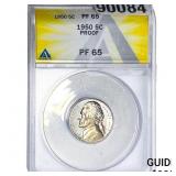 1950 Jefferson Nickel ANACS PF65