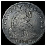 1874 Silver Half Dollar (Seated Liberty) LIGHTLY C