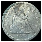 1858 Silver Seated Liberty Dime (Engraved) LIGHTLY