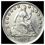 1857 Seated Liberty Silver Half Dime CLOSELY  UNC