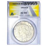 1922-S Silver Peace Dollar ANACS AU55