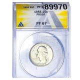1956 Washington Silver Quarter ANACS PF67 PROOF