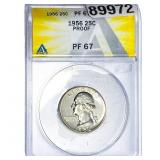 1956 Washington Silver Quarter ANACS PF67 PROOF