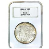 1884-CC Morgan Silver Dollar NGC MS62