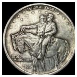 1925 Silver Half Dollar Stone Mountain NEARLY UNCI