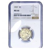1937 Buffalo Nickel NGC MS66