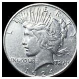 1924 Silver Peace Dollar CLOSELY UNCIRCULATED