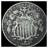 1869 Shield Nickel NICELY CIRCULATED