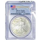 2007-W 1oz Silver Eagle  PCGS MS70