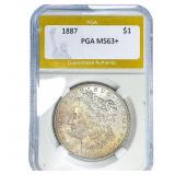 1887 Morgan Silver Dollar PGA MS63+