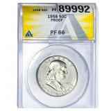 1958 Washington Silver Half Dollar ANACS PF66 PROO