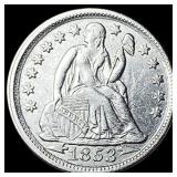 1853 Arrows Seated Liberty Dime CLOSELY  UNCIRCUL