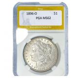 1896-O Morgan Silver Dollar PGA MS62