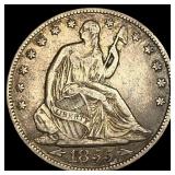 1855-O Arrows Seated Liberty Half Dollar  NEARLY