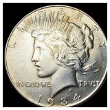 1934 Silver Peace Dollar CLOSELY UNCIRCULATED