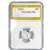 1928-S Mercury Silver Dime PGA MS63 FSB