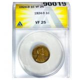 1924-D Wheat Cent ANACS VF25