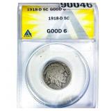 1918-D Buffalo Nickel ANACS G6