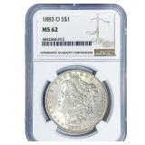 1883-O Morgan Silver Dollar NGC MS62