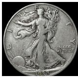 1938-D Silver Walking Liberty Half Dollar NEARLY U