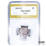 1913-D Buffalo Nickel PGA MS65 Type 1