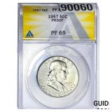 1957 Franklin Half Dollar ANACS PF65 PROOF