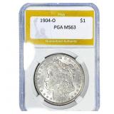 1904-O Morgan Silver Dollar PGA MS63