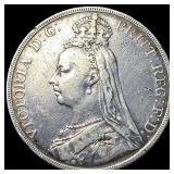 1890 Silver Crown Victoria Jubilee Head NEARLY UNC