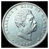 1883 Hawaii Silver 1/4 Dollar CLOSELY  UNCIRCULAT